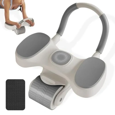 Afbeelding van Automatische Rebound Aabdominal Wheel, Dubbele Trainingsrolwielen, Buikspiertrainer met Elleboogondersteuning, voor Kernkrachttraining Thuis Fitness