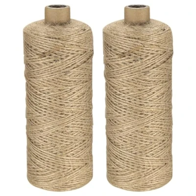 Afbeelding van jute koord, 1 mm x 400 m touw, sisaltouw, tuinkoord, pakketkoord, henneptouw, knutselkoord, scheurvast voor doe het zelf knutselen, krabpaal, kunstnijverheid, tuinieren, decoreren