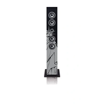 Afbeelding van Ices IBT 6 NY Liberty Speaker toren met Bluetooth®, FM Radio, USB en SD speler Zwart Grijs Black Gray