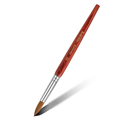 Afbeelding van Aokitec Kolinsky acryl nagelborstel #22 ovale nerts borstel hoofd professionele nagel tool