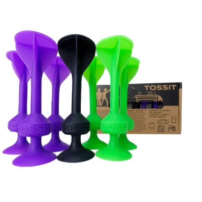 Afbeelding van TOSSIT Spel dart met zuignap, petanque voor binnen en buiten op vloer muur, krachtige duurzame siliconen, Starter Pack, Paars Groen