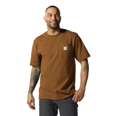 Afbeelding van T Shirt Carhartt Men K87 Pocket Oiled Walnut Heather M