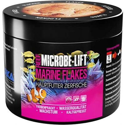 Afbeelding van MICROBE LIFT® Marine Flakes vlokkenvoer visvoer voor vissen in elk zeewateraquarium koudgeperste voer, bevordert kleurpracht, gezondheid en groei van Inhoud: 500ml