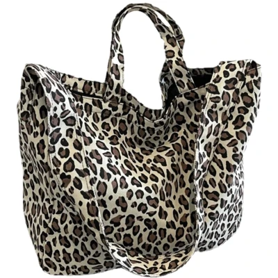 Afbeelding van Ibenzoa® Stijlvolle Dames Schoudertas met Leopardenprint en Grote Capaciteit voor Dagelijks Gebruik Reizen