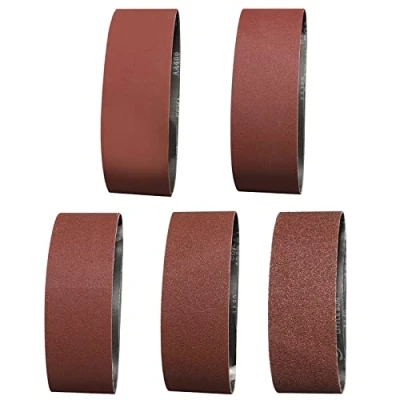 Afbeelding van Sruhrak Schuurband 100 x 560 mm 10 stuks bandschuurbanden, elk 2 korrel 60/80/120/240/400 schuurbandset, voor schuren, vijlen, slijpen en ontroesten, het beste hout