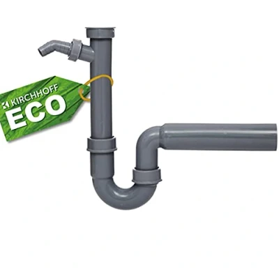 Afbeelding van Kirchhoff ECO SAVE kunststof spoelbak buisvormige sifon, grijs 1 1/2&quot; IG x 50 mm, met 3/4&quot; apparaataansluiting 98831449
