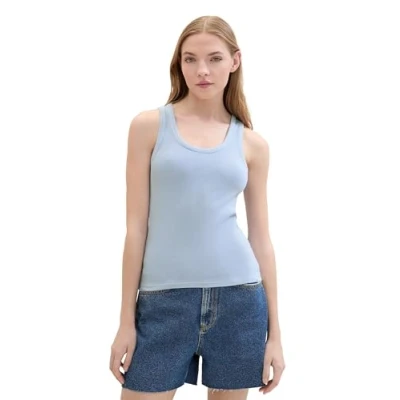 Afbeelding van TOM Tailor Denim MIT Struktur Top, Dames, Maat: Large, Dusty cornflower