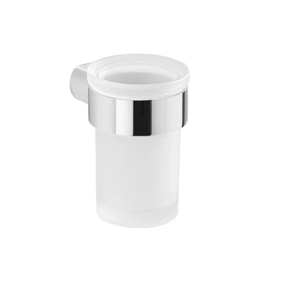 Afbeelding van Bekerhouder Sapho Pirenei Hangend 6.9x10.5 cm Chroom / Satijnglas