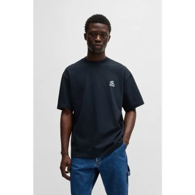 Afbeelding van BOSS Numbers Tshirt print, Heren, Maat: Small, Dark blue