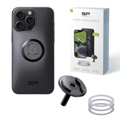 Afbeelding van SP Connect Micro Stem Bundle SPC+ compatibel met iPhone 15 Pro Max houder voor mobiele telefoon fiets telefoonhouder op