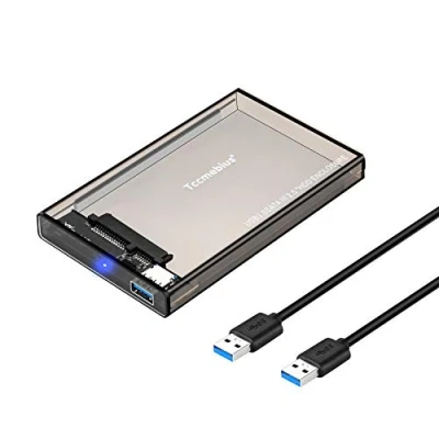 Afbeelding van Tccmebius 2,5&#039;&#039; Extern Harde Schijf Behuizing, USB 3.0 naar SATA Behuizing voor 2,5 Inch 7mm 9,5mm III HDD SSD Tot 6TB, Gereedschapsvrij, Ondersteuning UASP Automatische Slaapfunctie (TCC S9 UK)