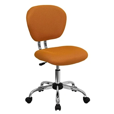 Afbeelding van Flash Furniture bureaustoel met armleuningen en voet van netstof. Zonder armen Mid Back oranje