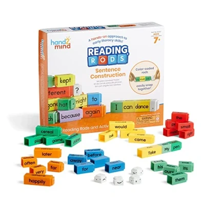 Afbeelding van Reading Rods zinnen bouwen van Learning Resources, leren lezen, voor kinderen, zinsdelen, koppelbare blokjes, hulpmiddelen om te leeshulpmiddelen kinderen