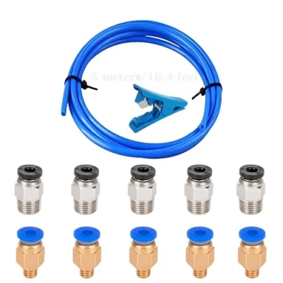 Afbeelding van CESFONJER 5 Meter Teflon Buis Blauw PTFE Tubing met Stuks PC4 M6 en M10 Fittings Cutter voor Push Fitting Connector 3D Printer 1.75mm Filament