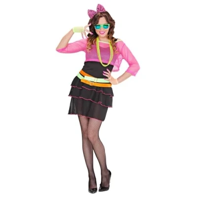 Afbeelding van Widmann Jaren 80 &amp; 90 Kostuum Roze 80s Groupie Meisje Vrouw Large Carnavalskleding Verkleedkleding