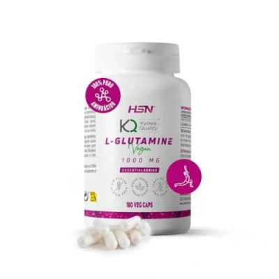 Afbeelding van HSN Glutamine in Capsules Kyowa Quality® 180 Plantaardige 4 gram L per Dagelijkse Dosis Farmaceutische Kwaliteit Niet GMO, Veganistisch, Glutenvrij