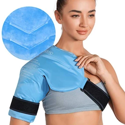 Afbeelding van REVIX schouder ijspakketje rotator koudetherapie, ijspakket voor het verlichten van armpijn, trauma, mededitis en zwelling, herbruikbare gel koude compressie, ijspakket, manchet