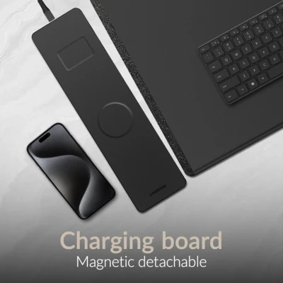 Afbeelding van Mobilize PU Leather Desk Mat with Magnetic Wireless Charger 15W Black