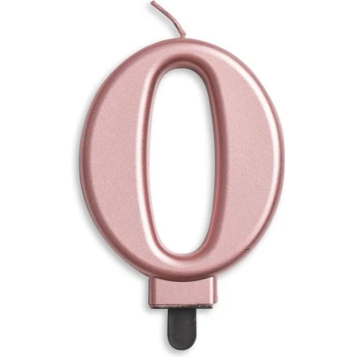 Afbeelding van Kaars 0 jaar Rose Goud Metallic 8cm