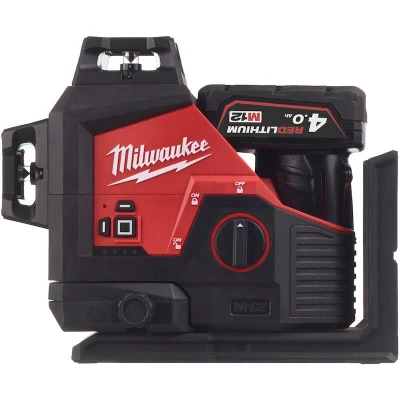 Afbeelding van Milwaukee M12 3PL 401C driedimensionale laser met 3 groene 360 gr. cirkels