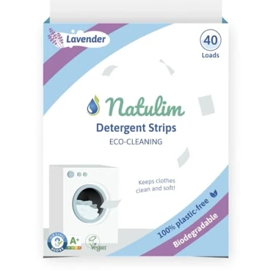 Afbeelding van Natulim Wasmiddelstrips (40 Wasbeurten) Inclusief Wasverzachtereffect, Ecologisch, Hypoallergeen Schone en zachte kleding zonder de Planeet te vervuilen (lavendelgeur)