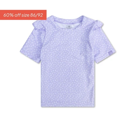 Afbeelding van Swim Essentials UV Zwemshirt Unisex Korte mouw Lila Panterprint Maat 110/116