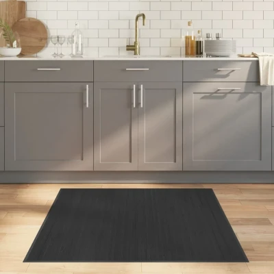 Afbeelding van Vloerkleed vierkant 100x100 cm bamboe grijs
