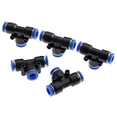 Afbeelding van MUXSAM 5 stuks tuinslangaansluiting kraanaansluiting 3 weg pneumatische snelkoppelingsslang Push in 8 mm stekker voor het aansluiten van de waterslangaansluiting