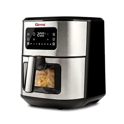 Afbeelding van Girmi FG8800 friteuse Enkel 6,5 l Vrijstaand 1700 W Heteluchtfriteuse Zwart, Roestvrijstaal