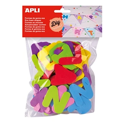 Afbeelding van Apli Kids Schuimrubber Letters, Blister Met 104 Stuks In Geassorteerde Kleuren Knutselmateriaal