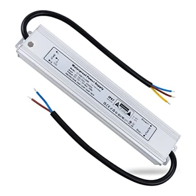 Afbeelding van REYLAX LED Transformator 12V Waterdicht IP67, Buitenshuis Voeding Driver 60W 5A, 230V naar DC Laagspanningstransformator, Geschikt voor Ledstrips, G4 MR11 MR16 Ledlamp
