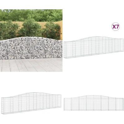 Afbeelding van vidaXL Schanskorven 7 st gewelfd 400x30x80/100 cm ijzer