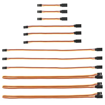 Afbeelding van GTIWUNG 3 &quot;6&quot; 12 &quot;24&quot; JR stijl servo verlenging, servokabels, pins verlengkabel 22AWG 60 cores draad Man vrouw Futaba voor vliegtuigen met afstandsbediening, 4 maten, elk