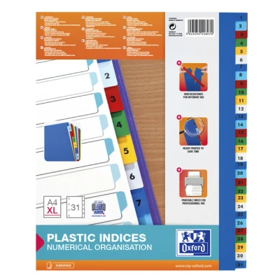 Afbeelding van Tabbladen Oxford A4+ 11 gaats 1 31 PP kleur