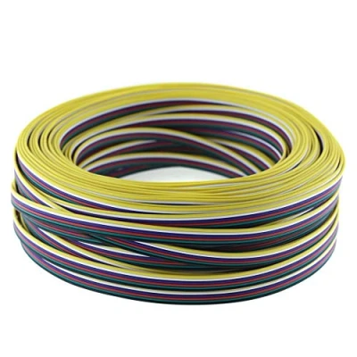 Afbeelding van Platte bandkabel 6 polig voor RGBW CCT ledstrips/band; verlenging LED strips; 50 meter