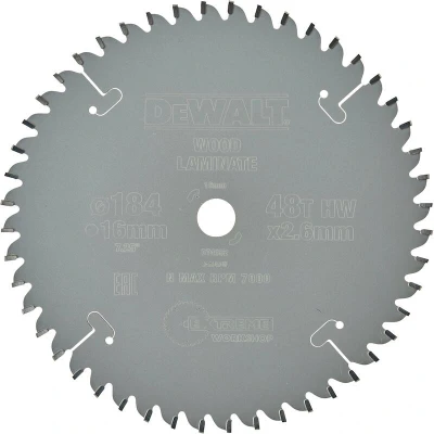 Afbeelding van DeWalt Accessoires Cirkelzaagblad 184x16x48t, trapezium, negatief 5, kerf 2,6mm DT4092 QZ