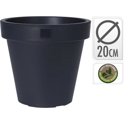 Afbeelding van Bloempot ek rond dia 20cm,antr Nampook