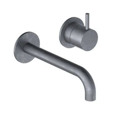 Afbeelding van Hotbath Cobber 2 gats inbouw wastafelkraan 18cm verouderd ijzer