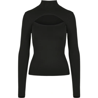 Afbeelding van Urban Classics Cutout Turtleneck Longsleeve, Dames, Maat: Large, Black