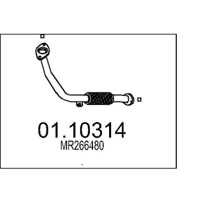 Afbeelding van MTS 01.10314 Uitlaatpijp 700mm voor middendemper MITSUBISHI: Pajero II (V20) 2.8 TD 1994 1999