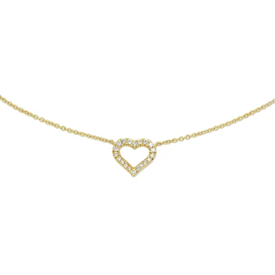 Afbeelding van Geelgouden Collier hart en diamant 0.09ct H P1 0 4015983