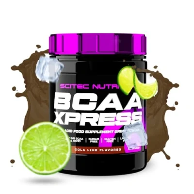 Afbeelding van Scitec Nutrition BCAA Xpress, Suiker , Gluten &amp; Lactosevrij, 5g pure BCAA, Spierherstel Groei, 2:1:1 Aminozuurverhouding, gearomatiseerd gemakkelijk te mengen, 280 g, Cola Kalk