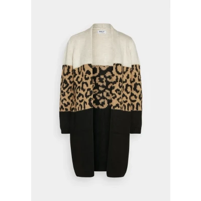 Afbeelding van ONLY Onljade Animal Vest, Dames, Maat: Medium, Moonbeam/black/toasted coconut