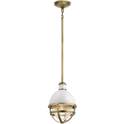 Afbeelding van Kichler LED Pendelarmatuur Tollis 1X E27 Max 40W Dimbaar Natural Brass &amp; White