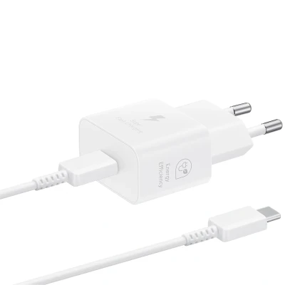 Afbeelding van Upgrade USB C Thuislader met kabel van Samsung 1 Meter / Wit Kunststof