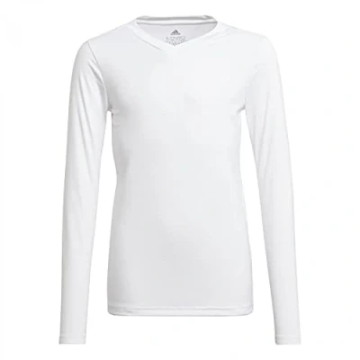 Afbeelding van adidas Team Base Longsleeve Junior Sportshirt Maat 152 Unisex Wit/Zwart