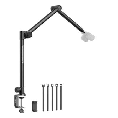 Afbeelding van SMALLRIG Overhead 3 Section Desktop Camera Bracket, Demping Boom Arm Desk Mount met 360 Draaibare Balhoofd, Tabletop C Clamp, Max Belasting tot 2kg voor Fotografie Videografie Live Stream 4324