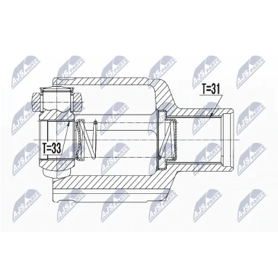 Afbeelding van Homokineet reparatie set, aandrijfas NTY NPW RE 060