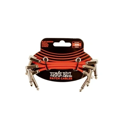 Afbeelding van Ernie Ball 6401 patchkabel mono haaks rood 7.5 cm (set van 3)
