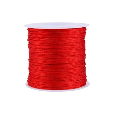 Afbeelding van Chinese knopen koord 100M x 0,8 mm Rattail Trim Cord string gemaakt van nylon rode sieraden maken